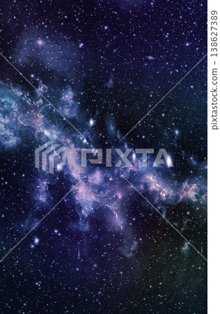 The blue purple galaxy background, with The black Background and stars around 138627389