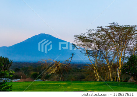 View of Meru mountain in Tanzania View of Meru mountain in Tanzania 138627631
