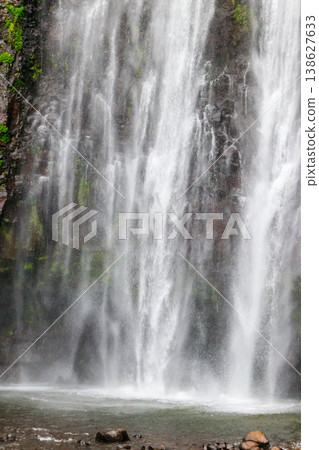 View of Materuni waterfall on the foot of the Kilimanjaro mountain in Tanzania 138627633