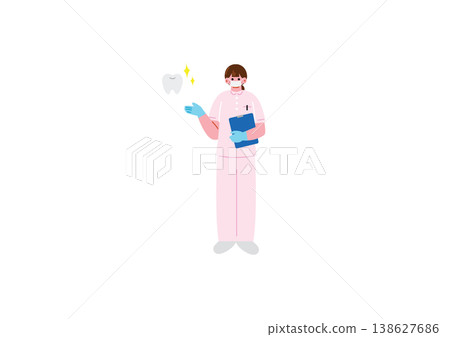 Illustration of a female dental hygienist Illustration of a female dental hygienist 138627686