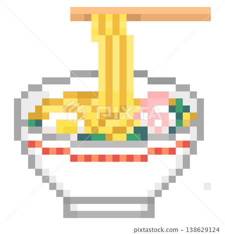 Pixel illustration of ramen 138629124