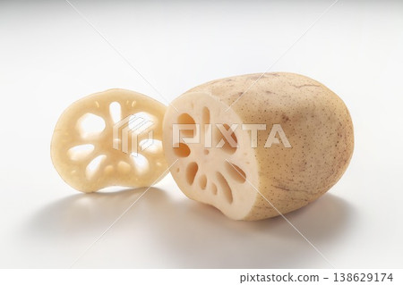 蓮藕切片的橫切面 138629174