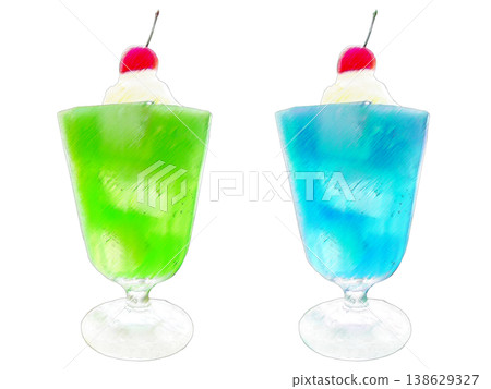 colorful cream soda illustration 138629327