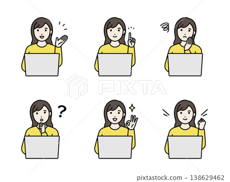PC 女性臉部表情套裝 PC 女性臉部表情套裝 138629462