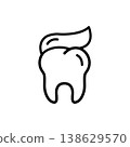Tooth and toothpaste icon. Dental care concepts. Pictogram isolated on a white background. 138629570