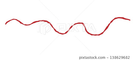 Red thread line. Minimal doodle isolated vector illustration Red thread line. Minimal doodle isolated vector illustration 138629682