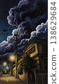 夜色漆黑，雨雲開始聚集。 138629684