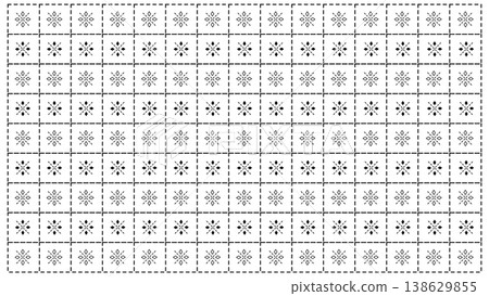 A decorative grid background with two types of geometric patterns arranged alternately. A decorative grid background with two types of geometric patterns arranged alternately. 138629855