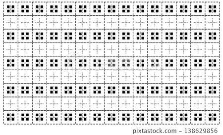 A decorative grid background featuring a variety of geometric ornaments. A decorative grid background featuring a variety of geometric ornaments. 138629856