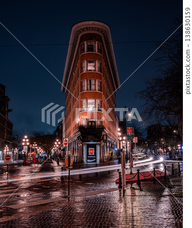 Night view of downtown Vancouver 138630159