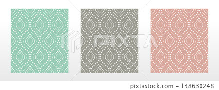 Set of abstract geometric patterns. Seamless vector backgrounds. Colored ornaments Graphic modern patterns Simple lattice graphic design Set of abstract geometric patterns. Seamless vector backgrounds. Colored ornaments Graphic modern patterns Simple lattice graphic design 138630248
