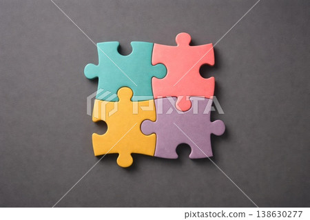 Colorful puzzle pieces connection teamwork solution problem solving concept Colorful puzzle pieces connection teamwork solution problem solving concept 138630277