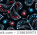 Butterflies and beetles diamonds seamless pattern 138630973