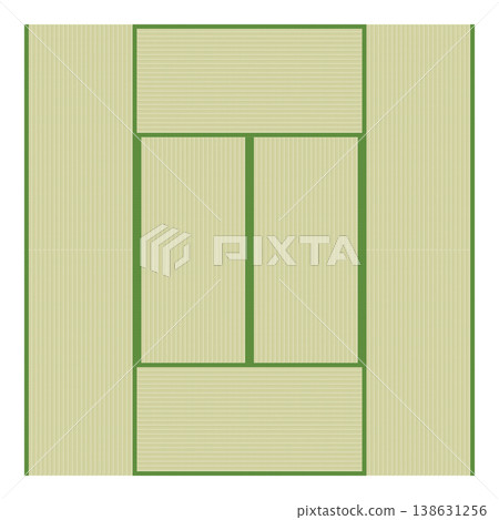 An illustration depicting an 8-tatami mat Japanese-style room viewed from directly above. An illustration depicting an 8-tatami mat Japanese-style room viewed from directly above. 138631256