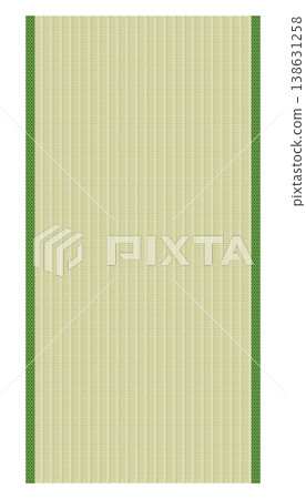 An illustration depicting one tatami mat viewed from the front. 138631258