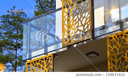 Apartments in residential complex. Housing structure at modern house. Architecture for property investment. and architecture details. Urban abstract - windows of apartment building. Apartments in residential complex. Housing structure at modern house. Architecture for property investment. and architecture details. Urban abstract - windows of apartment building. 138631422