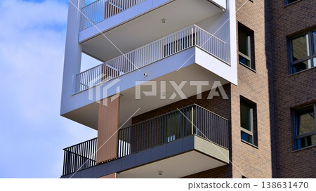 Apartments in residential complex. Housing structure at modern house. Architecture for property investment. and architecture details. Urban abstract - windows of apartment building. Apartments in residential complex. Housing structure at modern house. Architecture for property investment. and architecture details. Urban abstract - windows of apartment building. 138631470