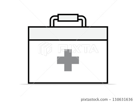 Simple flat illustration of a first-aid kit (medical, first aid, icon) Simple flat illustration of a first-aid kit (medical, first aid, icon) 138631636