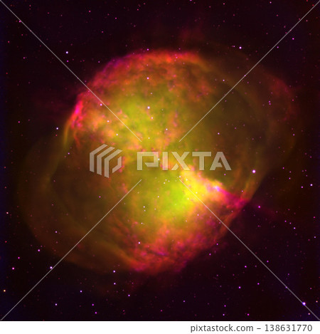 Cosmos, outer space and nebula dust in milky way of stars, neon color and glow or pattern on galaxy background. Cloud, dark sky and universe, aerospace or solar system of science or fantasy explosion 138631770