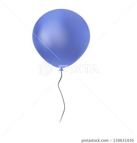 Blue balloon isolated on a white background. Party decoration for birthday and celebrations. Vector realistic colorful festive 3d helium balloons 138631830