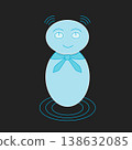 Chatbot assistant symbol. Audio and visual helper business data, customer support service. Vector illustration isolated on black background for design template web and call.  138632085