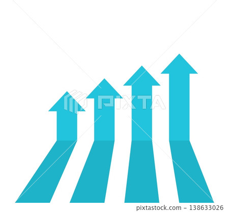 Arrows going up illustration representing business competition, profit growth, success, progress, and positive financial performance, ideal for analytics, marketing, presentations, reports, and Arrows going up illustration representing business competition, profit growth, success, progress, and positive financial performance, ideal for analytics, marketing, presentations, reports, and 138633026