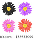 Realistic chamomile daisy flower icon collection 138633099