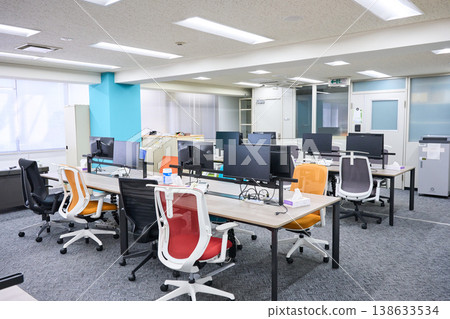 A bright and spacious, empty office scene. 138633534