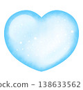 A heart illustration with a translucent blue color. 138633562