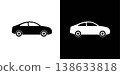 Minimalist Modern Car Side View Silhouette Icon on Isolated Background 138633818