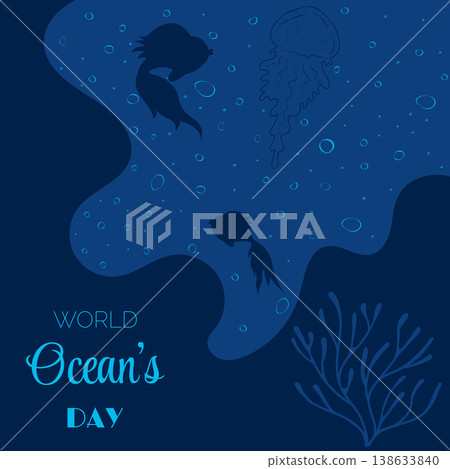 World oceans day illustration World oceans day illustration 138633840
