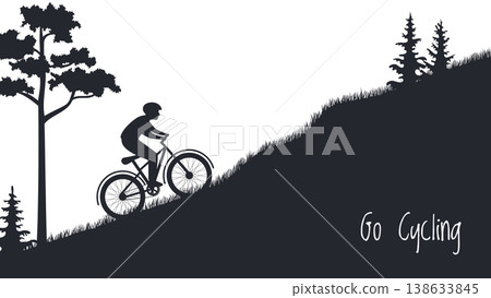 Silhouette of bike rider Silhouette of bike rider 138633845
