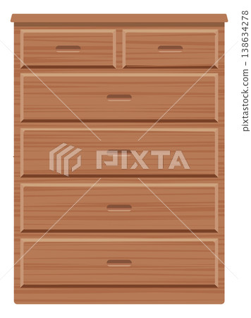 A simple and cute illustration of a chest of drawers. A simple and cute illustration of a chest of drawers. 138634278