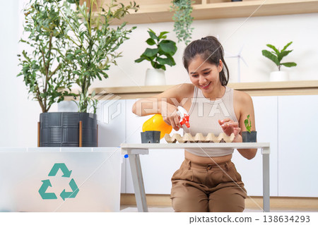 Sustainable gardening and recycling practices Sustainable gardening and recycling practices 138634293