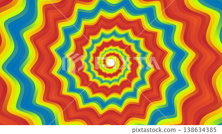 Abstract Colorful Psychedelic Spiral Background with Vibrant Wavy Rainbow Ripples Abstract Colorful Psychedelic Spiral Background with Vibrant Wavy Rainbow Ripples 138634385