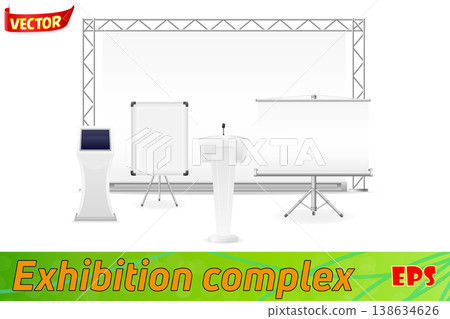 white exhibition complex for the presentation or workshop vector illustration white exhibition complex for the presentation or workshop vector illustration 138634626