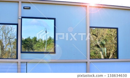 A rooms made of glass and metal for shops or offices. Construction industry. Rental property. 138634630