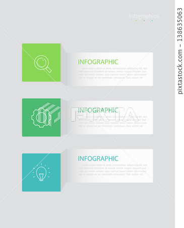 Infographic 3 options design elements for your business data. Vector Illustration Infographic 3 options design elements for your business data. Vector Illustration 138635063