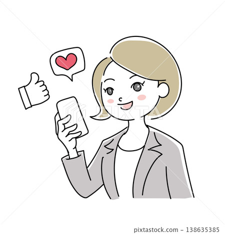 Businesswoman smiling illustration 1-12 Businesswoman smiling illustration 1-12 138635385