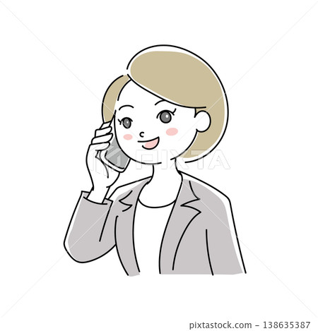 Businesswoman smiling illustration 1-14 138635387