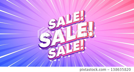 Sale sun rays gradient banner. Light burst background. Sale promotion tag. Special offer price sign. Advertising Discounts symbol. Gradient sun rays. Sunburst light. Vector 138635820