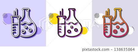 Chemistry flask line icon. Halftone dotted pattern. Gradient icon with grain shadow. Laboratory tube sign. Analysis lab symbol. Line chemistry flask icon. Various designs. Vector Chemistry flask line icon. Halftone dotted pattern. Gradient icon with grain shadow. Laboratory tube sign. Analysis lab symbol. Line chemistry flask icon. Various designs. Vector 138635864