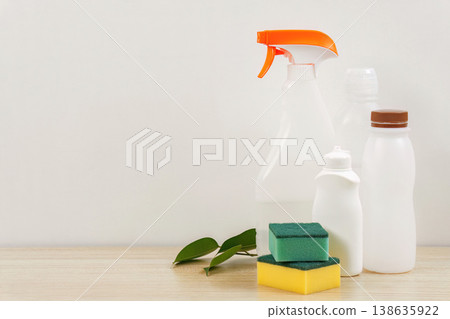 Eco-friendly cleaning supplies with sustainable focus Eco-friendly cleaning supplies with sustainable focus 138635922