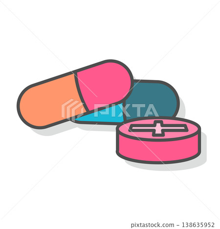 Colorful tablet vector illustration with outlines Colorful tablet vector illustration with outlines 138635952