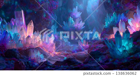 Enchanted Crystal Caves A Magical Fantasy Landscape 138636062