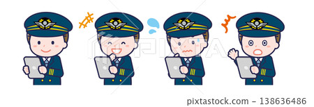 A male "pilot" using a tablet. A male "pilot" using a tablet. 138636486