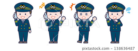 一名男性「飛行員」正在使用智慧型手機 138636487