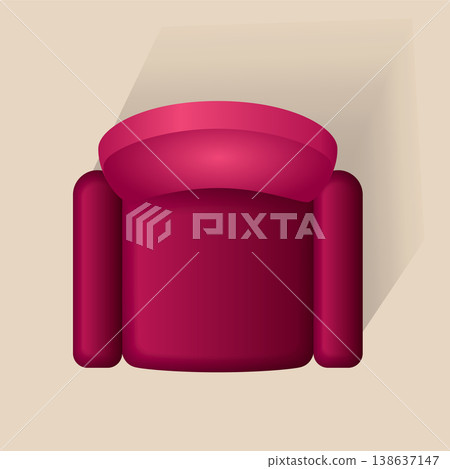 Interior furniture top view. Element for living room. Floor plan, view from above. Furniture store. Icon of interior. Isolated vector illustration Interior furniture top view. Element for living room. Floor plan, view from above. Furniture store. Icon of interior. Isolated vector illustration 138637147