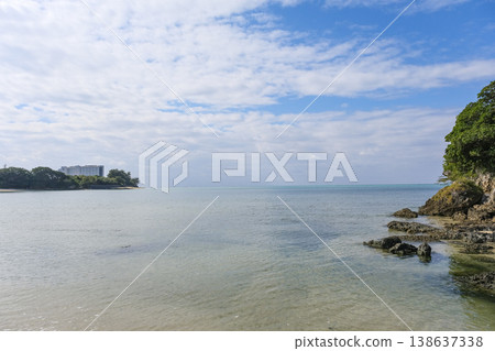 Kitanagusuku Beach in Itoman City, with its calm waves Kitanagusuku Beach in Itoman City, with its calm waves 138637338