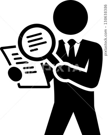 Corporate Audit and Compliance Review Business Inspection Silhouette Vector Icon Corporate Audit and Compliance Review Business Inspection Silhouette Vector Icon 138638386